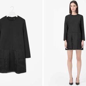 COS Charcoal 2/3 Sleeve mini dress